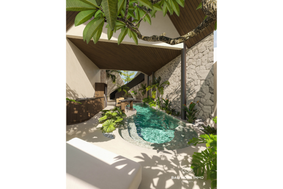Off-plan 3 Bedroom Tropical Villa for sale in Kerobokan with Sunken Living Area