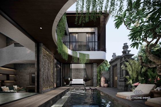 Villa 4 kamar yang masih dalam tahap pembangunan dijual di Ubud.