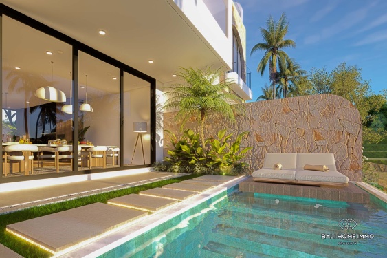 Villa mewah 4 kamar off-plan, dijual dengan status hak sewa di Bali, Canggu