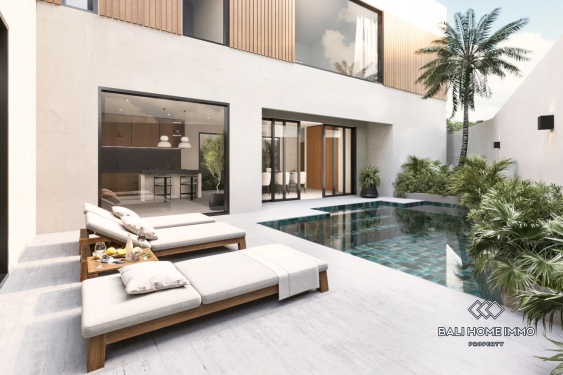 Villas contemporaines de 3 chambres avec vue sur l'océan, sur plan, à vendre à Pecatu