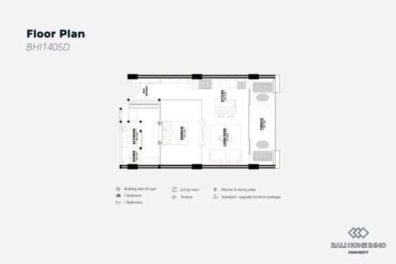 Image 12 from Hors plan Vue sur le jardin Appartement d'une chambre à vendre en location à Bali Benoa