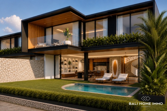 Villa de luxe 3 chambres avec vue sur l'océan, sur plan, à vendre en bail emphytéotique à Bingin
