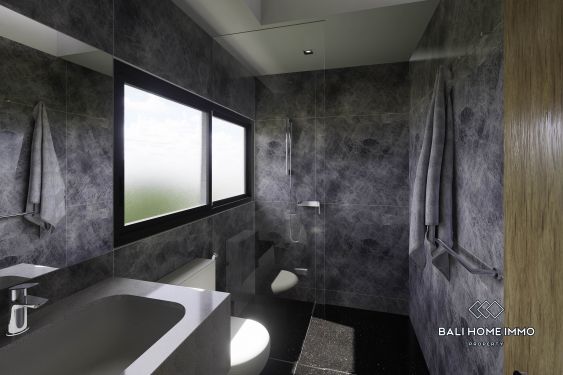 Image 4 from Villa minimaliste d'une chambre avec vue sur l'océan, sur plan, à vendre à Pandawa