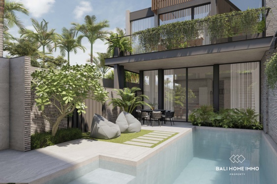 Villa moderne de 2 chambres sur plan, à vendre en bail emphytéotique à Kedungu, Bali