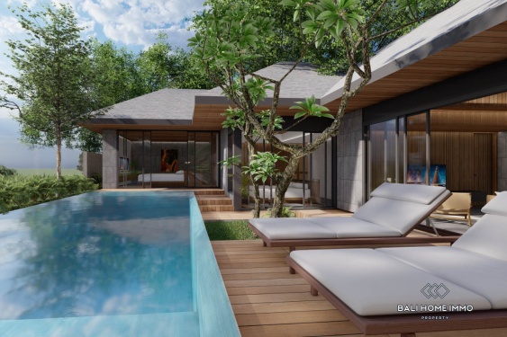 Sur plan Villa moderne de 4 chambres avec vue sur les rizières, à vendre à Ubud