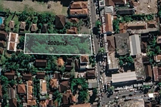 Terrain de premier choix de 2020 m² en zone rose disponible à la vente dans le centre d'Ubud