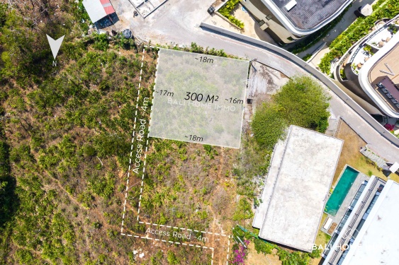 Terrain résidentiel à vendre en bail emphytéotique avec vue sur l'océan à Pecatu