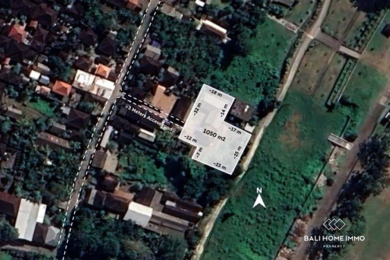 Terrain résidentiel de 1050 m² à vendre en bail emphytéotique à Tabanan, Bali