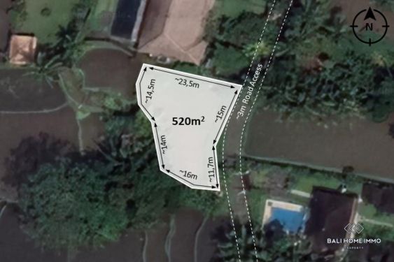 Image 1 from Ricefield View Land for Sale Freehold in Bali Ubud