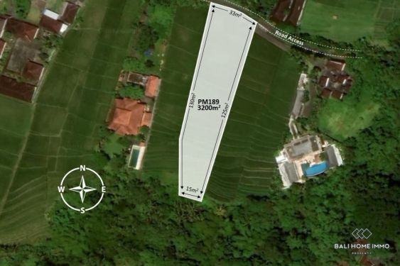 Image 1 from Street front Land with Ricefield View for Sale Leasehold in Bali Tabanan Buwit