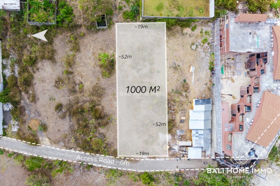 Touristic Zoning Land for Sale Freehold with Ocean View in Bingin