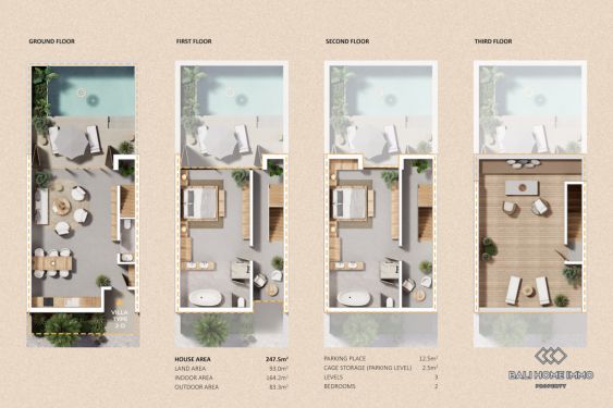 Image 2 from Vila siap huni 2 kamar tidur di dalam hunian tepi pantai di Pererenan