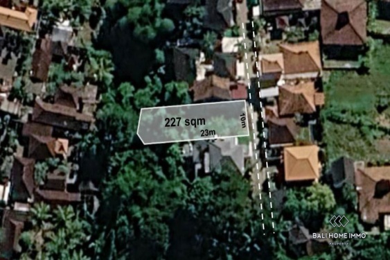 Terrain de 227 m² en zone jaune à vendre en bail emphytéotique à Ubud